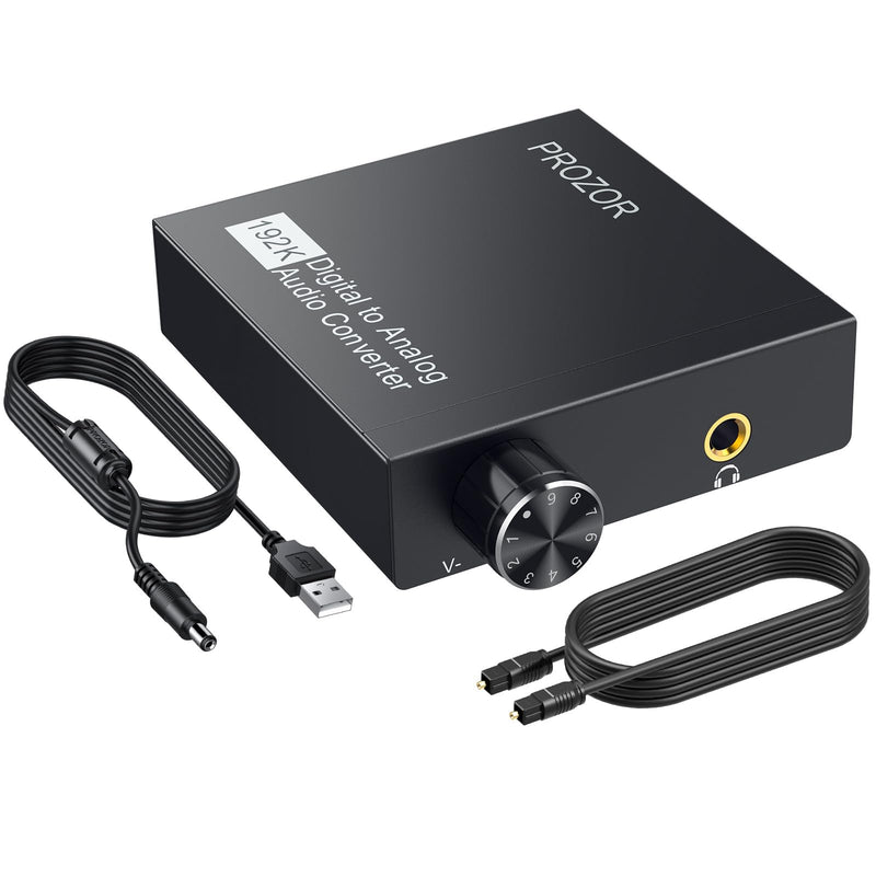 [Australia - AusPower] - PROZOR 192kHz Digital to Analog Audio Converter, DAC Digital SPDIF Optical Toslink to 3.5mm Converter 