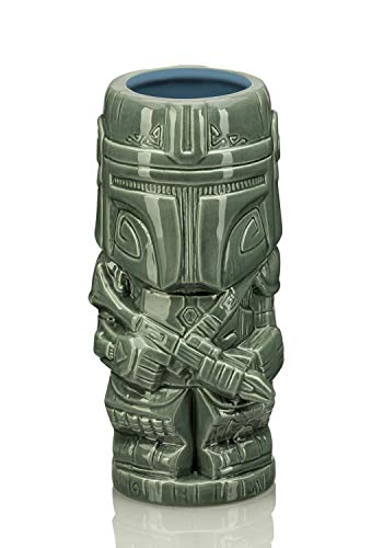 Geeki Tikis Star Wars: The Mandalorian Mando Din Djarin Bounty Hunter Tiki Mug | Official Star Wars: The Mandalorian Collectible Tiki Style Ceramic Cup | Holds 20 Ounces