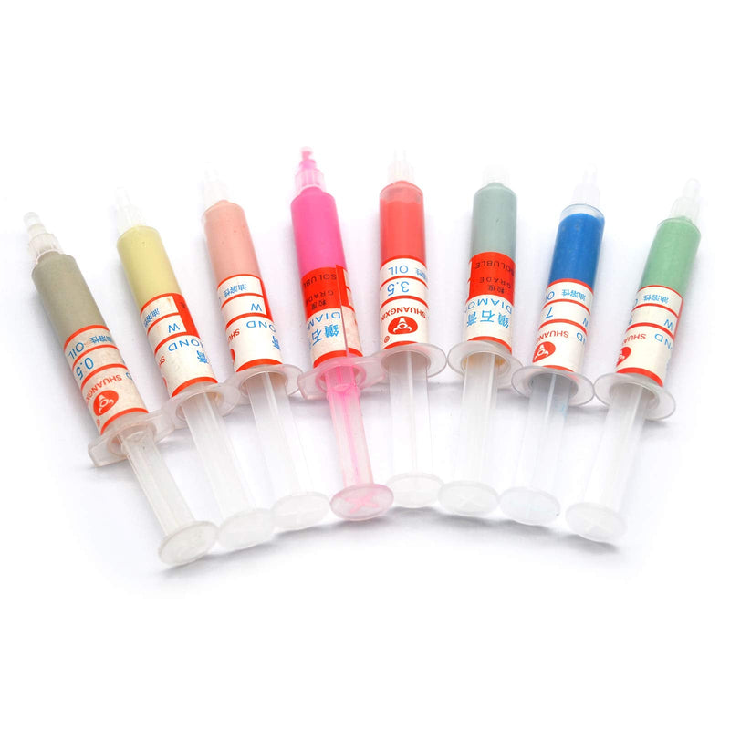 [Australia - AusPower] - 8pcs 5 Gram Diamond Lapping Paste Polishing Compound for Fine to Final Polishing, Grits 1000# 10000# 0.5-10 Micron 8PCS 