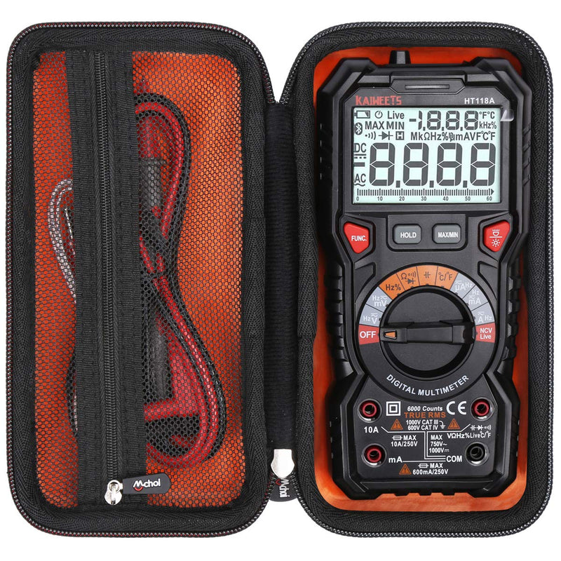[Australia - AusPower] - Mchoi Hard EVA Travel Case Fits for KAIWEETS Digital Multimeter TRMS 6000 Counts Ohmmeter(CASE ONLY) 