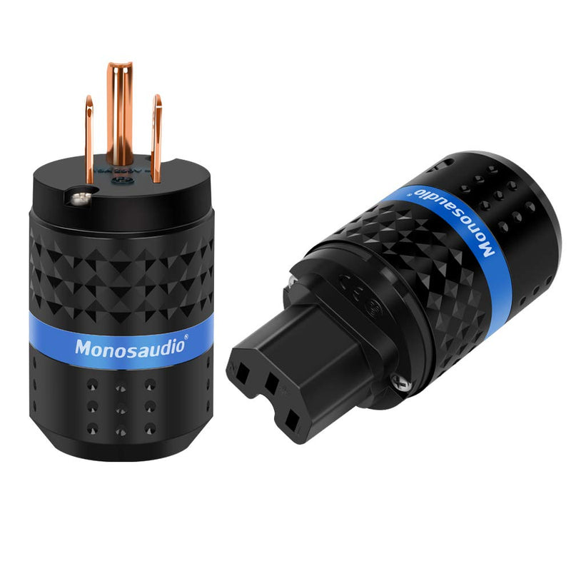 [Australia - AusPower] - Monosaudio US AC Power Plug Connector Pure/Red Copper & IEC320 C13 Connector for Audio DIY (Pure Copper) pure copper 