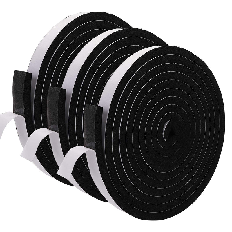 [Australia - AusPower] - Jucoan 49 Feet Weather Stripping Foam Insulation Tape, 1 Inch Wide x 1/2 Inch Thick Self Adhesive Foam Seal Tape, High Density Door Seal Strip Window 1 In x 1/2 In x 49 Ft 