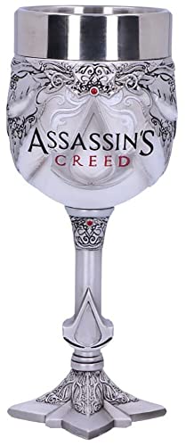 Nemesis Now Officially Licensed Assassins Creed White Game Goblet, Resin w. Stainless Steel