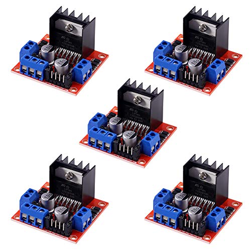 5 Pack L298N Stepper Motor Driver Control Board Dual H Bridge Module for Smart Car Power