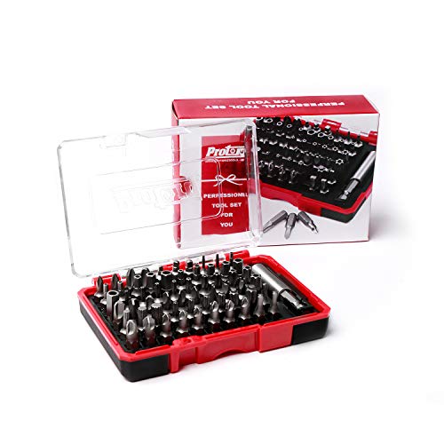 Protorq 61-piece security screwdriver bit set with assorted bits and storage case