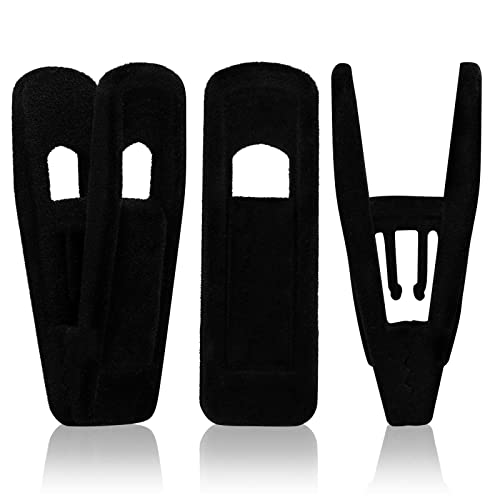 Tinfol 50pc Velvet Hanger Clips, Black Strong Finger Flocked Clips, Large Opening Clip Clothes Pin, Pants Hangers Clip for Thin Clothes Hangers