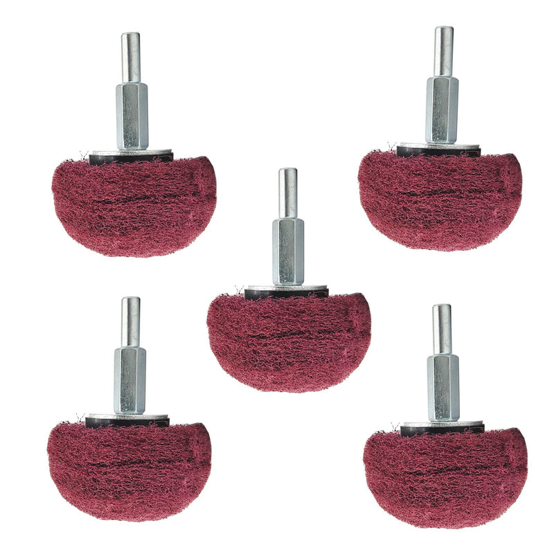 [Australia - AusPower] - 5PCS Non Woven Abrasive Buffing Wheels Polishing Wheel Drill Attachment Set, 2 Inch Scouring Pads Abrasive Mushroom Wheel Polishing Wheel with 1/4" Shank for Polishing Scrubbing and Cleaning Surface 