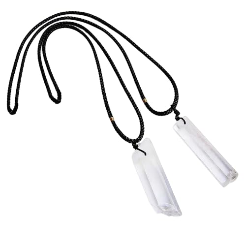 Wixine 2Pcs Natural Clear Quartz Crystal Pendulum Pendant Necklace Chakra Gemstone Healing
