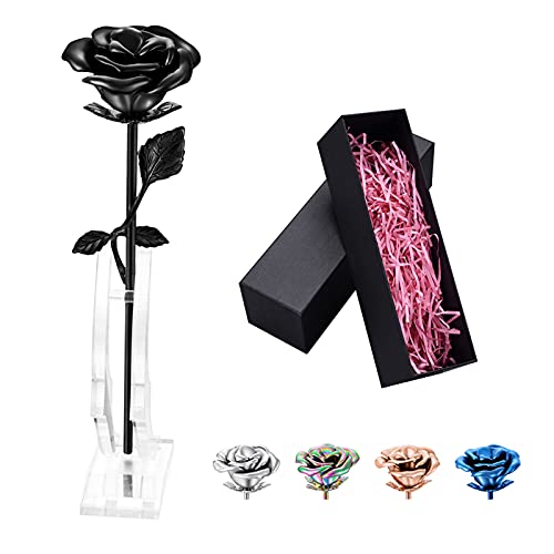 Rose Flower Keepsake Urn for Ashes Sympathy Gift Small Stainless Steel Urn Mini Cremation Urn Keepsake Rose for Sharing Human Ashes-Black Black