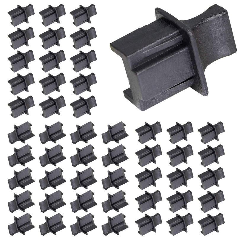[Australia - AusPower] - 50PCS RJ45 Anti Dust Cover Cap Protector Protects Ethernet Hub Port by FENGQLONG (Black-Large) 