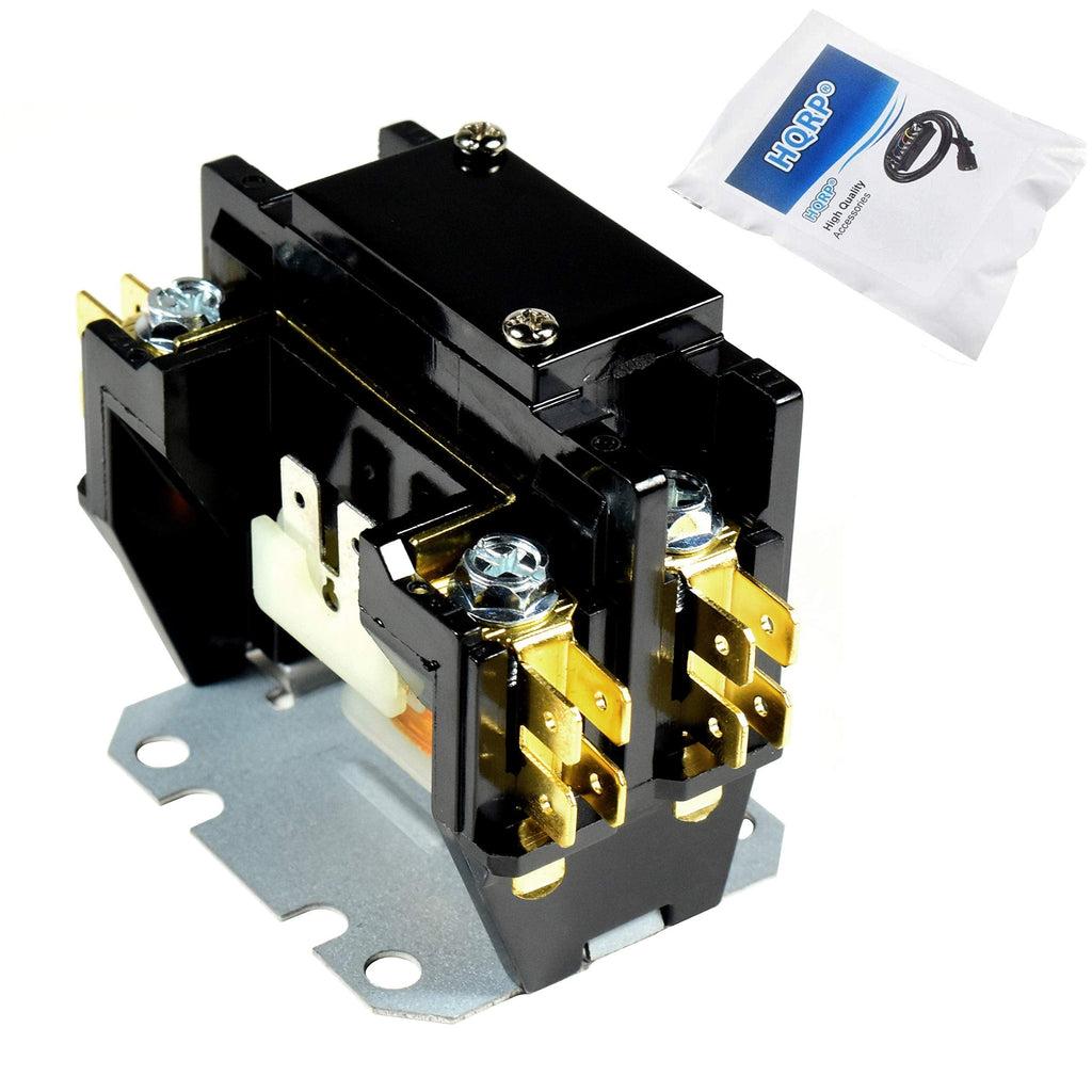 HQRP Single Pole / 1 Pole 30 Amp Coil 24-Volt Condenser Contactor Compatible with Carrier Payne Bryant HN51KC024, Trane C147094P02 1P030024V Replacement, UL Listed 1 Pole 30 Amp, Coil 24V AC