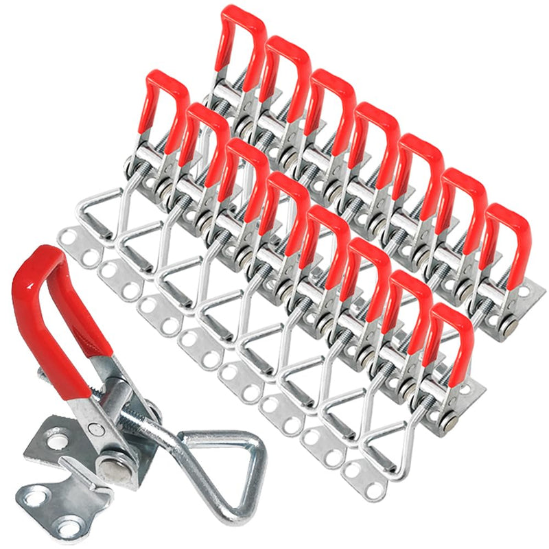 [Australia - AusPower] - 16 Pack Adjustable Toggle Clamp, 330lbs Holding Capacity Heavy Duty 4001 Style Toggle Latch Hasp Clamp for Door, Box Case Trunk, Smoker Lid Jig, Quick Release Pull Latch, Sturdy Metal Draw Latch 4001-16 pcs 