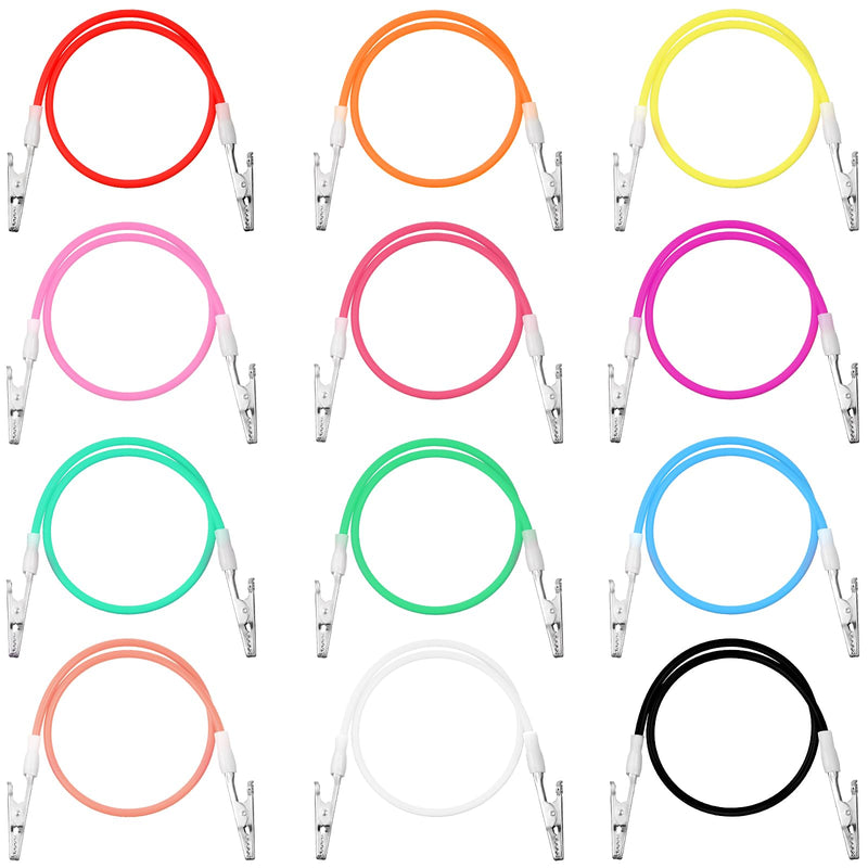 [Australia - AusPower] - Patelai 12 Pcs Silicone Dental Bib Clips Colorful Napkin Clips Bib Holder Dentist Napkin Chain Neck Chain with Lanyard for Elderly Adult Patient Towels Restaurant Cloth Travel(Bright Color Series) Bright Color Series 