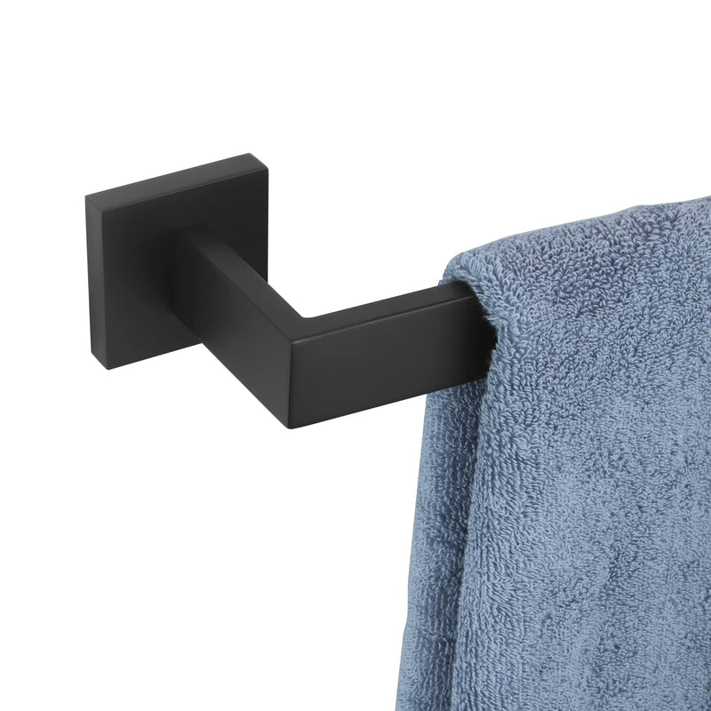 KOKOSIRI 12-Inch Single Towel Bar, Bathroom Kitchen Towel Holder, Wall Mounted SUS304 Stainless Steel Towel Rack, Matte Black, B4003BK-L12