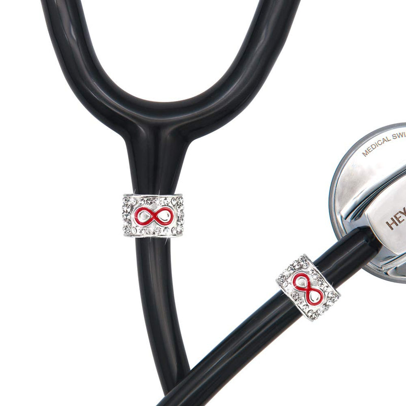 [Australia - AusPower] - 2 Pack Bling Crystal Stethoscope Charms, Stethoscope Id Name Tag for Nurse Doctor Christmas Gifts 