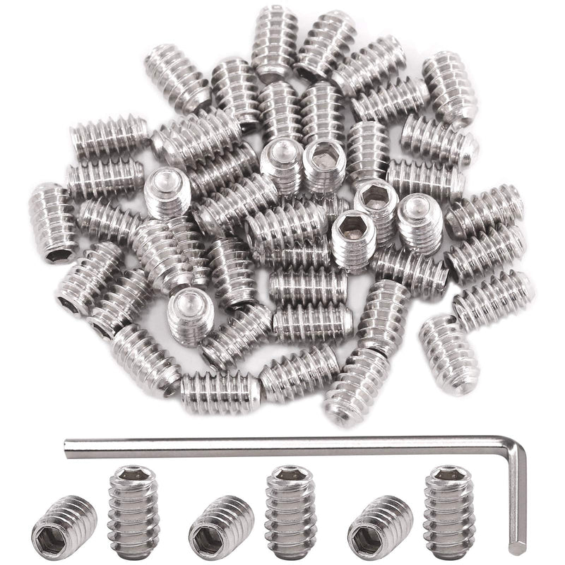[Australia - AusPower] - Hilitchi 50Pcs SAE Stainless Hex Allen Head Socket Set Screws Grub Screw Bolts Assortment Kit Internal Hex Drive Cup-Point Screws #10-24 x 5/16 #10-24 x 5/16"-50Pcs 