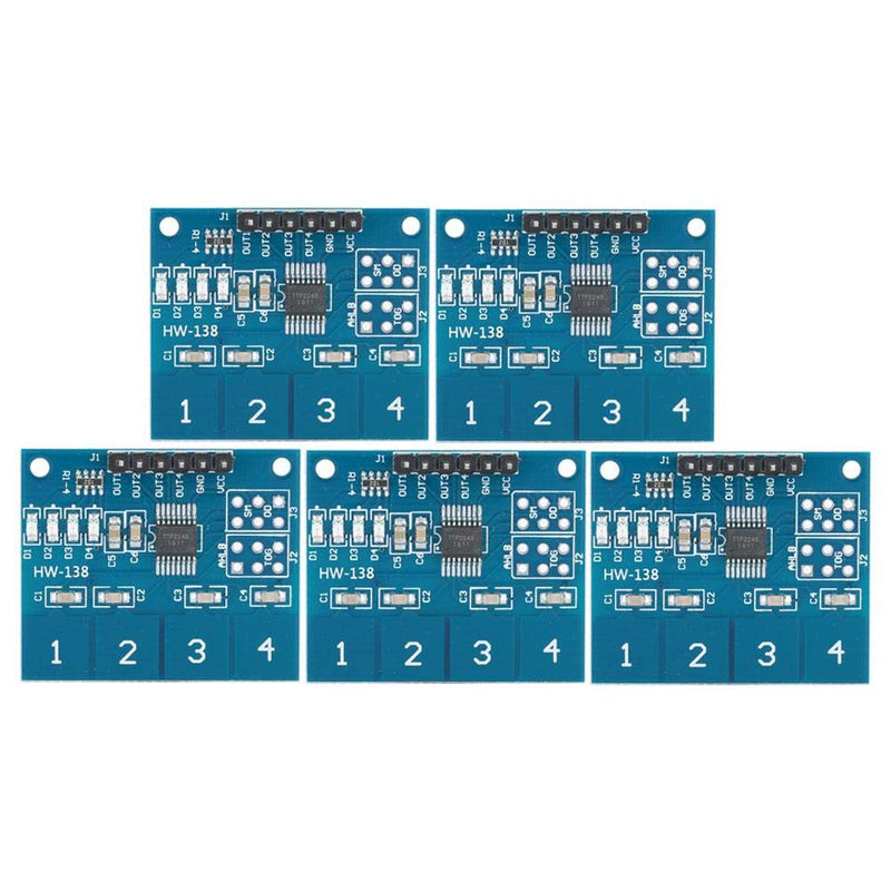 [Australia - AusPower] - 5Pcs Touch Switch Module,TTP224 Digital Capacitive Touch Sensor Switch,4 Channels Touch Sensor Switch Digital Sensor Electrical Equipment 