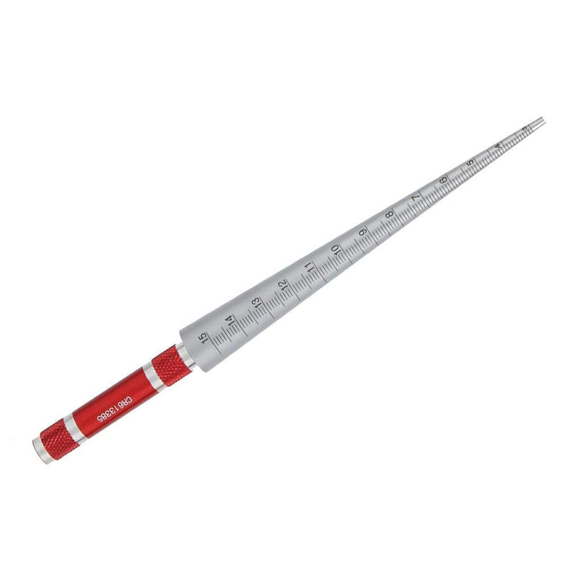 [Australia - AusPower] - Stainless Aperture ruler Taper Gauge, Full Round Dia Scale Wedge Feeler Gauge, Hole Inspection Measuring Ruler, Accuracy 0.1mm - Range (3-15mm) 