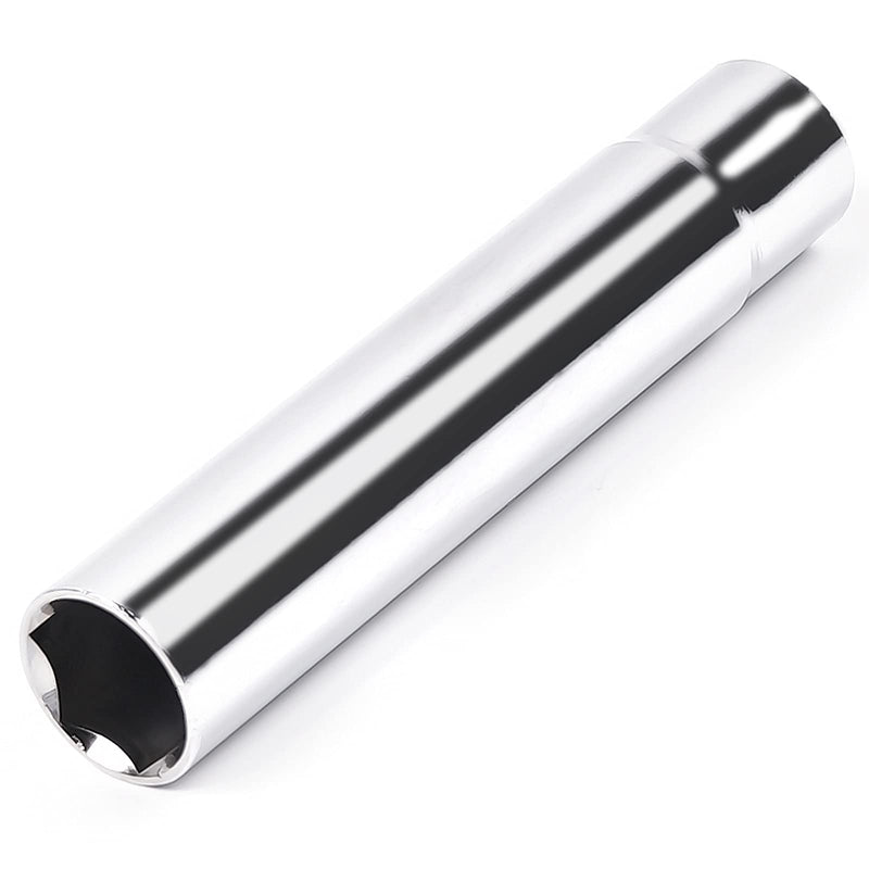 [Australia - AusPower] - MIKKUPPA Spike Lug Nuts Socket Key - Solid Socket with 19mm Hex, Universal Spiked Lug nuts Socket Key Replacement Tool for M14x1.5, M14x2.0, 9/16-18, 1/2-20, M12x1.5, M12x1.25 One-Piece Spiked Lug Nut Hexagon Spike Lug Nuts Socket Chrome 