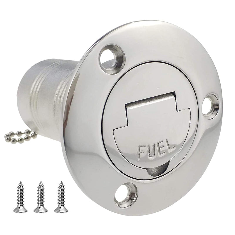 ISURE MARINE 2"(50mm) Boat Gas/Fuel/Water/Waste/Diesel Deck Fill/Filler with Keyless Cap 2" Marine Mirror- Polished 316 Stainless Steel Hardware for Boat Yacht Caravan Fuel 2"