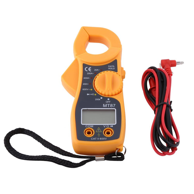 [Australia - AusPower] - MT87 Digital Clamp Meter, 2000 Counts AC/DC Voltage Tester, Measures AC Current 20-400A, Resistance, 1.5V/9V Battery Test (Battery Not Included) 
