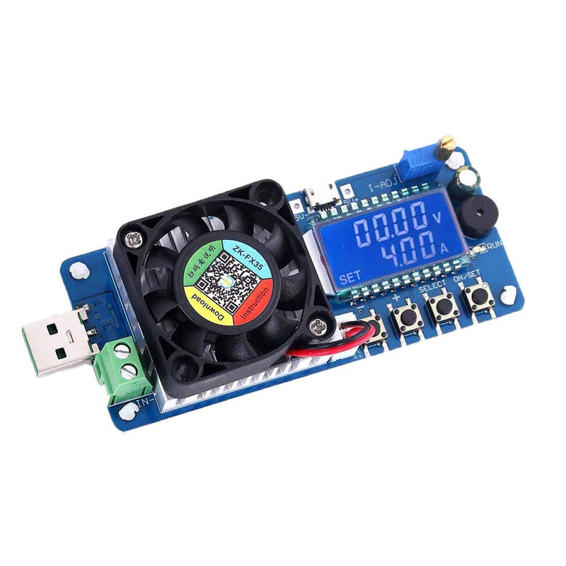 [Australia - AusPower] - 1Pcs DC Electronic Load Tester FX25 4A 25W/FX35 5A 35W Constant Current USB Power Detector Battery Capacity Tester Adjustable Resistor LCD Display FX35 