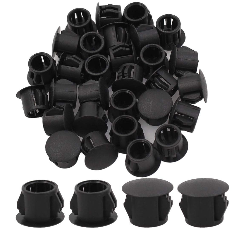 [Australia - AusPower] - 30 Pcs Black Hole Plugs 10mm (3/8 inch) Flush Type Panel Plastic Plugs, Furniture Fencing Post Pipe Insert End Caps 10mm (3/8 inch) 