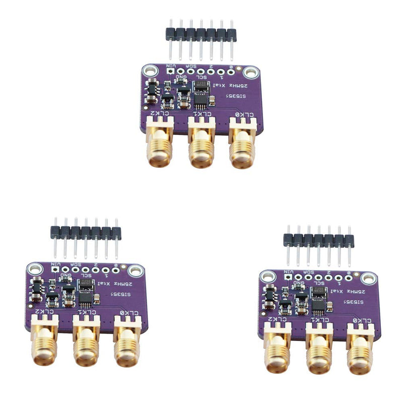 [Australia - AusPower] - 3Pcs Si5351 I2C 25MHz Programmable Clock Generator Breakout Board 8KHz to 160MHz High Frequency Signal Generator Fit for Replacing Crystals PLLs 
