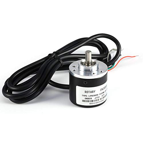 Incremental Rotary Encoder, 600 PPR, Rotary Encoder 5V-24V, AB 2-Phase Incremental Encoder with 6 mm Shaft, NPN Open Collector for CNC, Arduino and PLC Controls