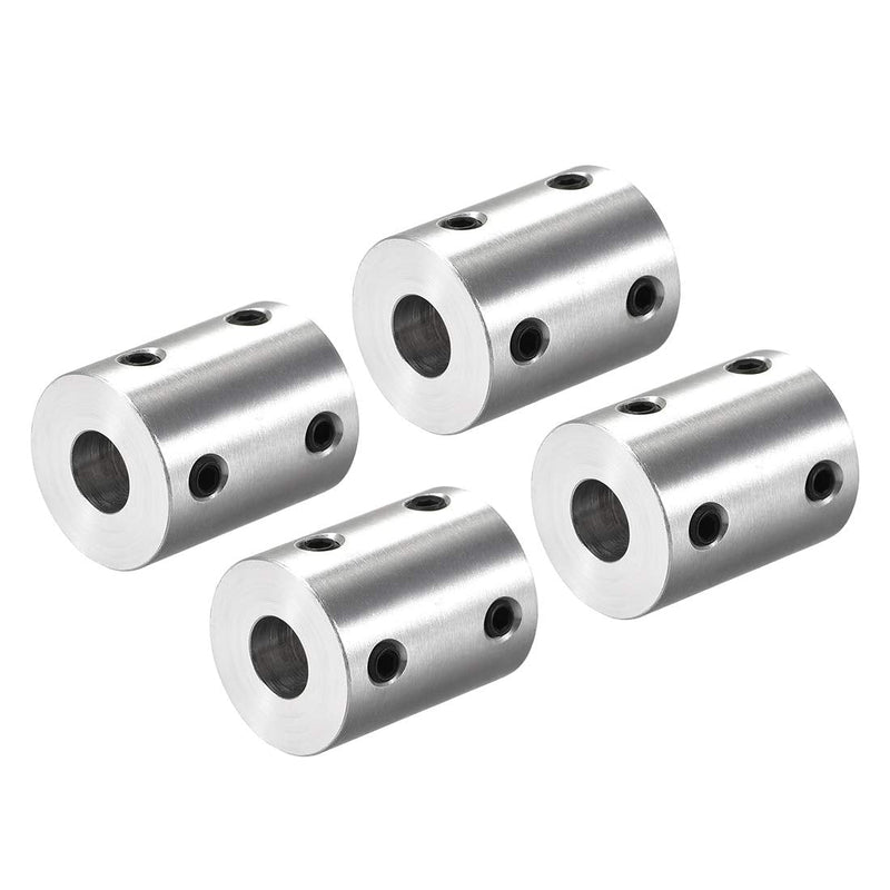 [Australia - AusPower] - uxcell 1/4 Inch to 8mm Bore Rigid Coupling Set Screw L25XD20 Aluminum Alloy,Shaft Coupler Connector for 3D Printers, Motor Accessories,4pcs 