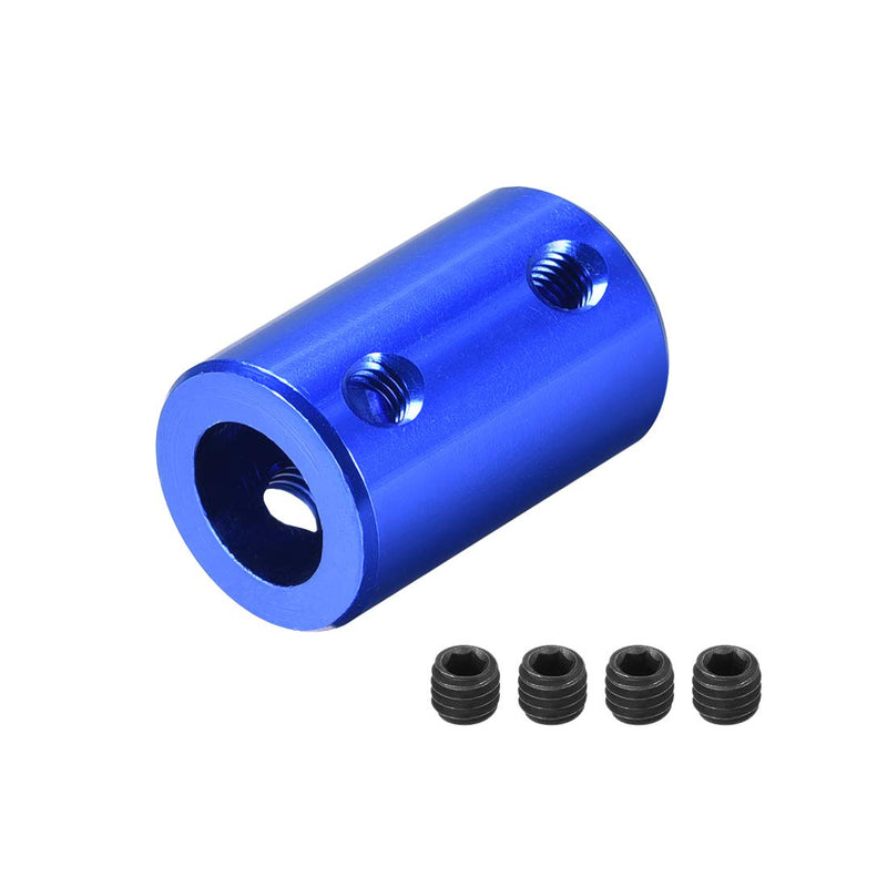[Australia - AusPower] - uxcell 3mm to 8mm Bore Rigid Coupling Set Screw L25XD14 Aluminum Alloy,Shaft Coupler Connector,Motor Accessories,Dark Blue,4pcs 