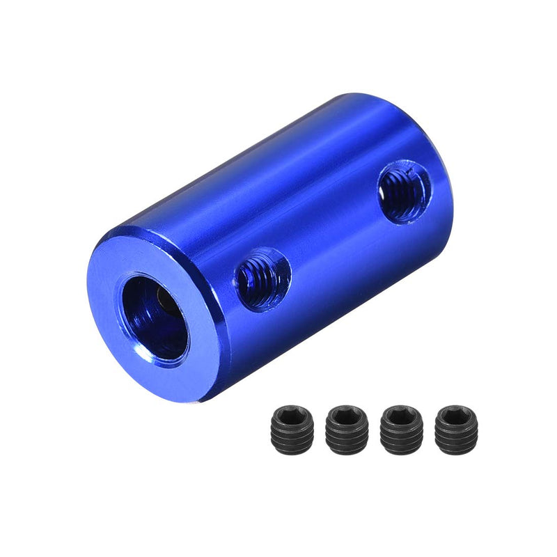 [Australia - AusPower] - uxcell 5mm to 1/4 Inch Bore Rigid Coupling Set Screw L25XD14 Aluminum Alloy,Shaft Coupler Connector for 3D Printers, Motor Accessories,Dark Blue 5mm to 6.35mm 