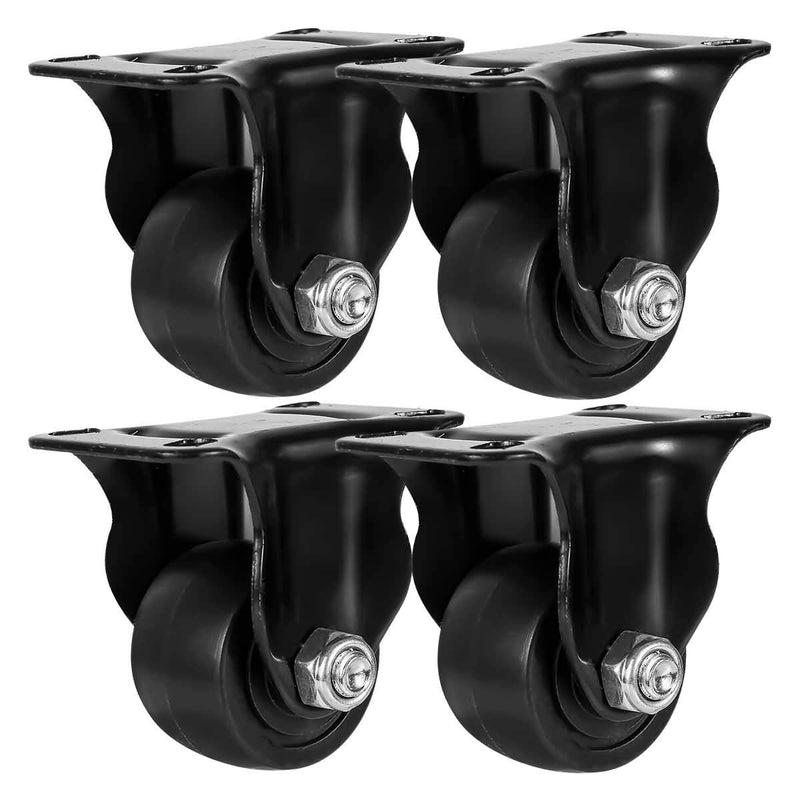 [Australia - AusPower] - FactorDuty 1.5 inch Heavy Duty Polyurethane Caster Wheels Rigid Fixed Non Swivel Industrial Grade Solid Low Profile Smooth and Silent 800LB Capacity Pack of 4 1.5" Rigid 