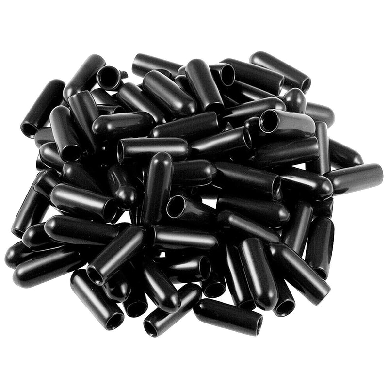[Australia - AusPower] - 50pcs Screw Thread Protectors 3/16 inch ID Rubber Round End Cap Cover Flexible Tube Caps Tubing Tip, 15 mm Long (Black?Inner Dia 5mm) 50Pcs 5mm 