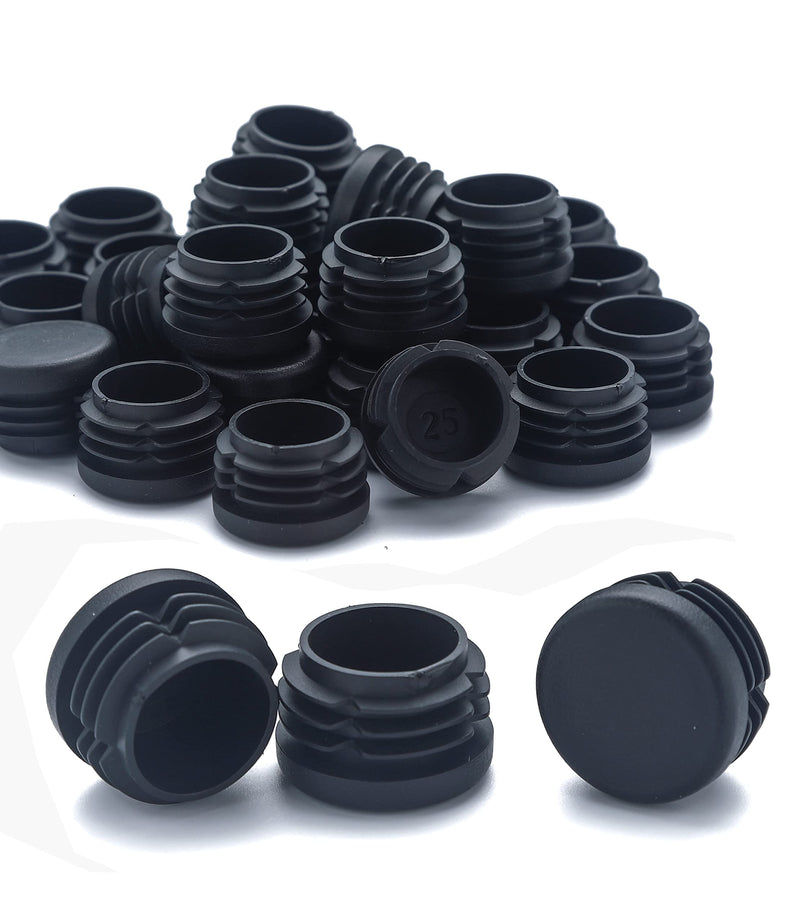 [Australia - AusPower] - Plastic Plugs Furnigear Tubing End Caps Chair End Caps 1 Outside Bottom Round Tubing Caps Round Furniture Sliders Glides Black (40pack) 1"-40pack 40 