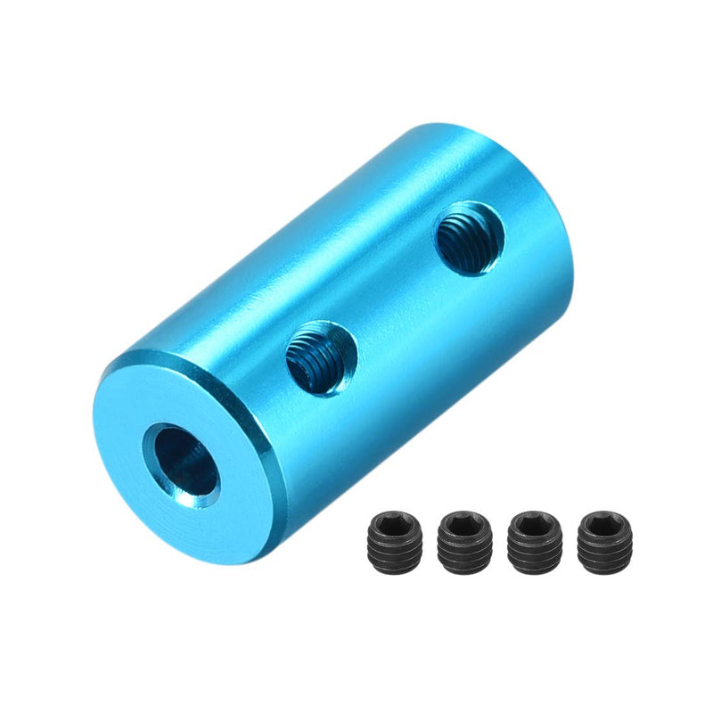 [Australia - AusPower] - uxcell 1/8 Inch to 1/8 Inch Bore Rigid Coupling Set Screw L20XD10 Aluminum Alloy,Shaft Coupler Connector,Motor Accessories,Light Blue,2pcs 3.17mm to 3.17mm 