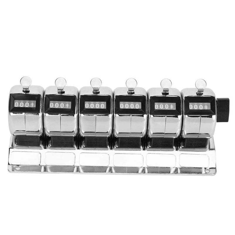 0 to 9999 Manual Tally Counter Metal Mechanical Counter 4Digit Conjoined 6 Units Pitch Click Counter