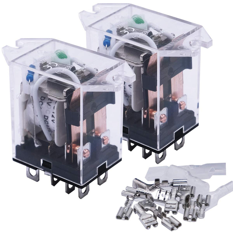 [Australia - AusPower] - mxuteuk 2pcs DC 24V Coil Relay 8 Pin 10A DPDT LED Indicator Electromagnetic Power Relay General Purpose JQX-13F-DZ-DC24V 