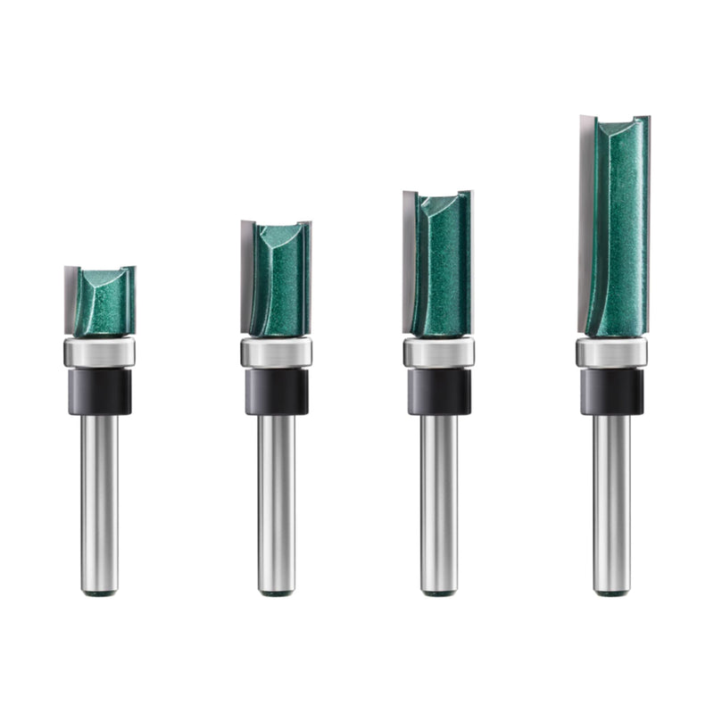[Australia - AusPower] - Pattern Flush Trim Router Bits 1/4 Shank, Bottom Bearing Pattern Router bit Set, 1/4 Flush Trim Cut Router Bits, Handy, Durable & Sharp for Home DIY Pattern Router Bits(Plus) Edge Trimming 