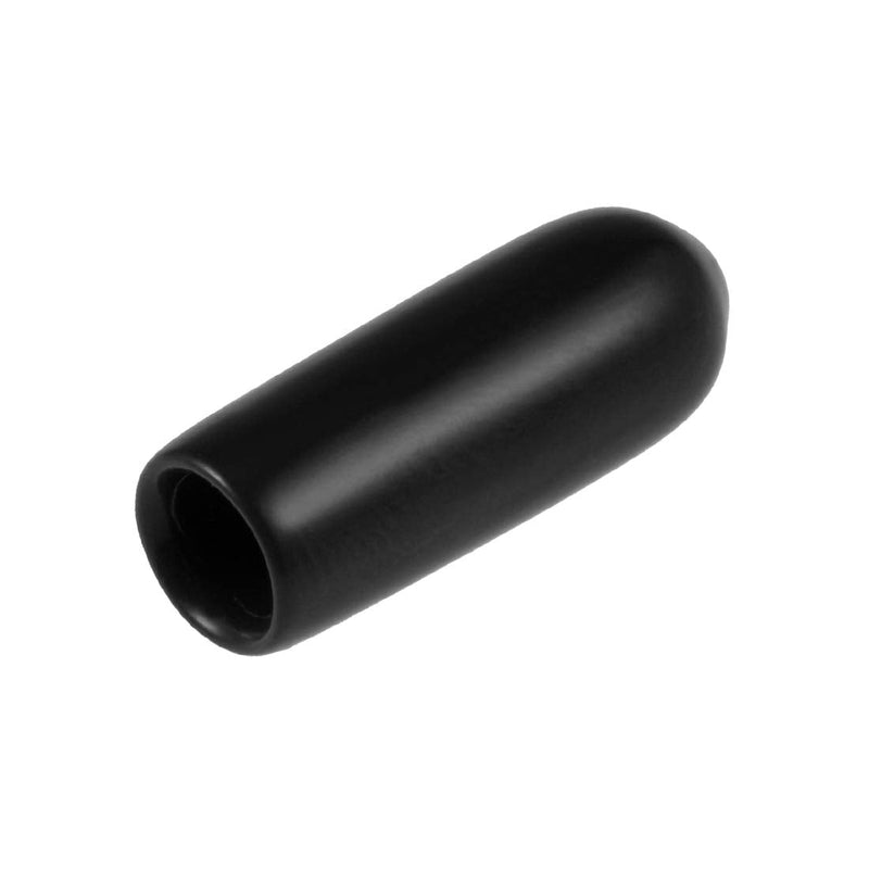 [Australia - AusPower] - uxcell 200pcs Rubber End Caps 4mm ID Vinyl Round End Cap Cover Screw Thread Protectors Black 