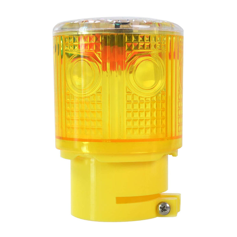 [Australia - AusPower] - Solar Strobe Warning Light Flashing Lamp: 360 Degree Super Bright LED Wireless Install Automatically Turn On/Off IP65 Waterproof for Construction, Traffic, Dock, Marine, Crane Tower, Factory (Yellow) Yellow 