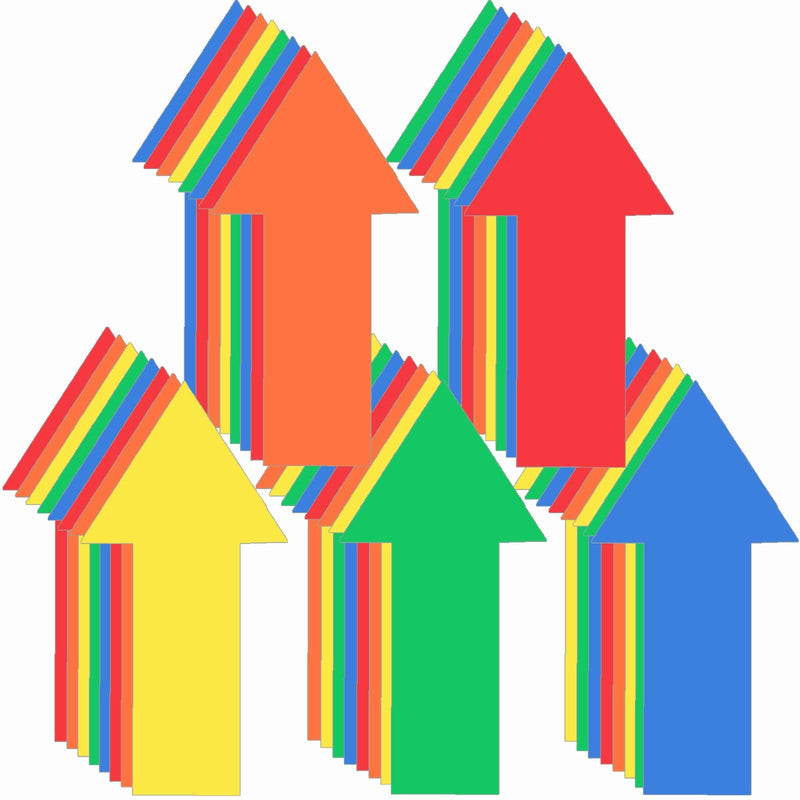 [Australia - AusPower] - 40 Pieces 8 Inch Arrow Sticker,Removable Adhesive Directional Sign Floor Decal Waterproof Arrow Marking Safe Road Instructions Sticker(Dark Blue, Green, Red, Orange, Yellow) Dark Blue, Green, Red, Orange, Yellow 