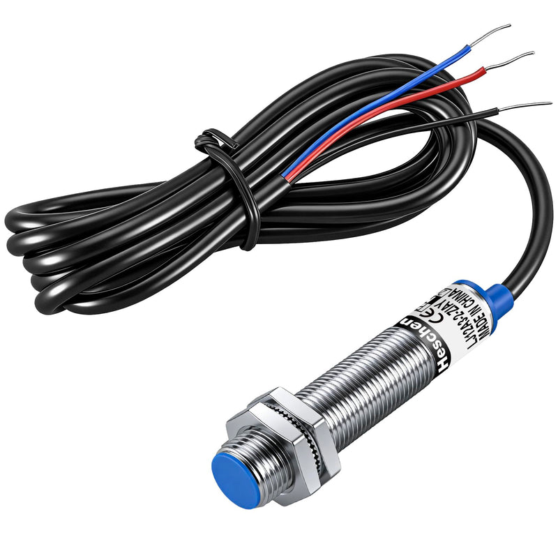 Heschen M12 Inductive Proximity Sensor Switch Shield Type LJ12A3-2-Z/AY Detector 2mm 10-30VDC 200mA 3 Wire (PNP NC) PNP NC