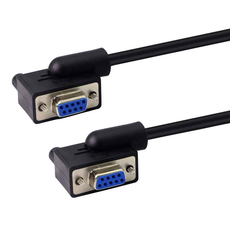 [Australia - AusPower] - PNGKNYOCN 30 cm Straight Through DB9 RS232 Serial Cable. 90 Degree Left to Right Angled RS232 Female to Female Cable, YOUCHENG, for Computers, Printers, Scanners(L/R) 