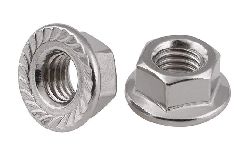 [Australia - AusPower] - Stainless Steel Serrated Hex Flange Nuts Locknuts 50 Pcs (M4) 