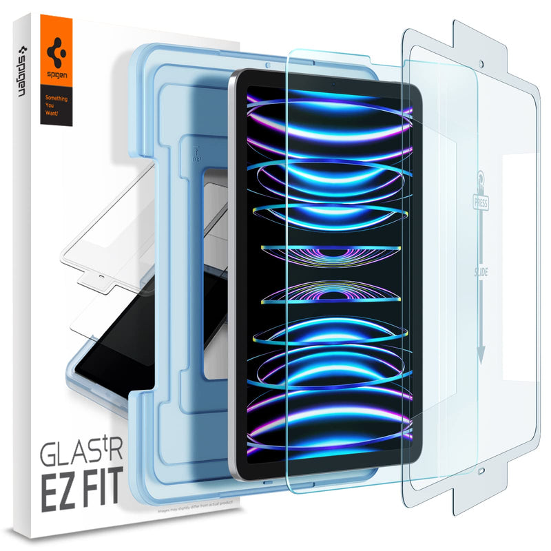 [Australia - AusPower] - Spigen Glas.tR EZ Fit Tempered Glass Compatible with iPad Pro 11 Inch M2 2022, iPad Pro 11 Inch 2021/2020/2018, iPad Air 5 2022, iPad Air 4 2020, Scratch Resistant, 9H Screen Protector 