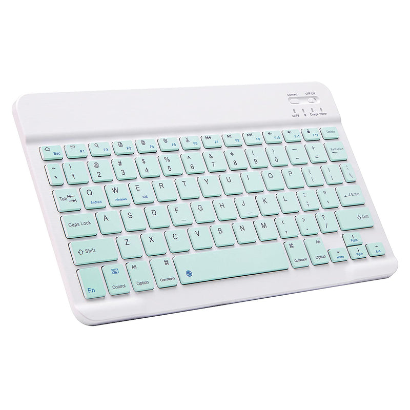 [Australia - AusPower] - Ultra-Slim Bluetooth Keyboard Portable Mini Wireless Keyboard Rechargeable for Apple iPad iPhone Samsung Tablet Phone Smartphone iOS Android Windows (10 inch Light Green) 10 inch Light Green 