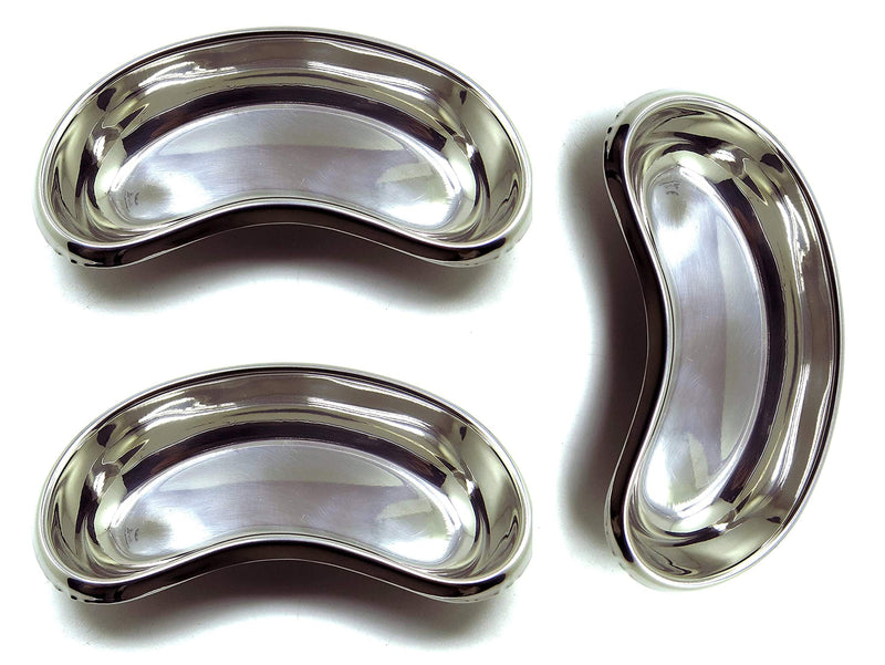 [Australia - AusPower] - Bosky Stainless Steel Small Kidney Tray 6" inch Basin Emesis Bowl Surgical 12 oz Utility Reusable Dish, 3-Pack 