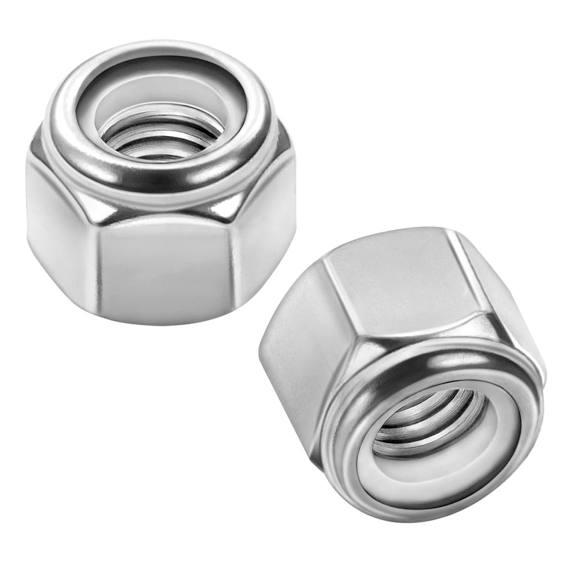[Australia - AusPower] - 1/4-20 Nylon Insert Hex Lock Nuts Locknuts, 304 Stainless Steel 18-8, Bright Finish, 25 PCS 1/4"-20 