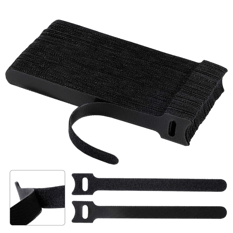 [Australia - AusPower] - Reusable Fastening Cable Ties 6 in Cable Management Ties 100 pcs Cable Straps Wire Ties Adjustable Cord Organizer for Home Office Data Centers Electronics PC TV Black 